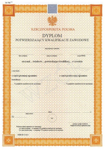 Dyplom potwiedzający kwalifikacje zawodowe